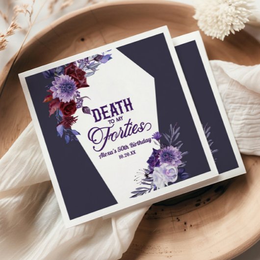 Tod zu meinen Vierzigern Blumenkohl 50. Geburtstag Serviette