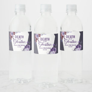 Tod zu meinen Vierzigern Blumenkohl 50. Geburtstag Wasserflaschenetikett