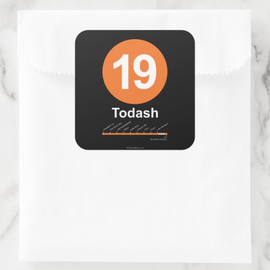 Todash Quadratischer Aufkleber (Tasche)