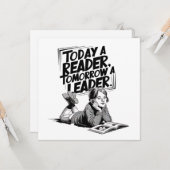 Today a Reader - Book Reading Girl - Bookworm Girl Karte (Vorderseite/Rückseite Beispiel)