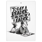 Today a Reader - Book Reading Girl - Bookworm Girl Klemmbrett (Rückseite)