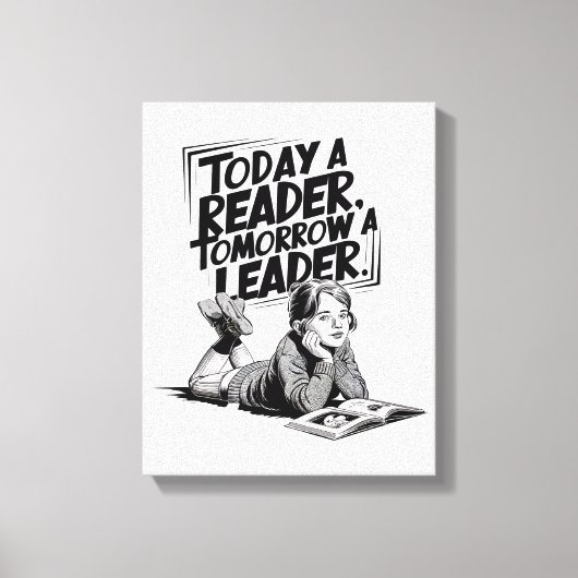 Today a Reader - Book Reading Girl - Bookworm Girl Leinwanddruck (Vorderseite)