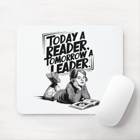 Today a Reader - Book Reading Girl - Bookworm Girl Mousepad (Mit Mouse)