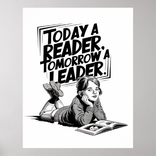 Today a Reader - Book Reading Girl - Bookworm Girl Poster (Vorne)