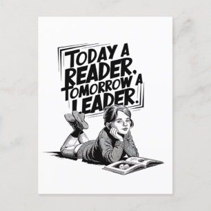 Today a Reader - Book Reading Girl - Bookworm Girl Postkarte