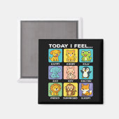 Today I Feel... Funny Animals Emotional Boxes Emot Magnet (Vorderseite/Rückseite)