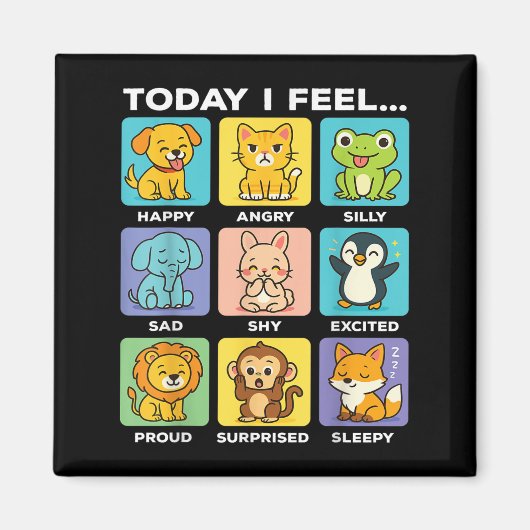 Today I Feel... Funny Animals Emotional Boxes Emot Magnet (Vorne)