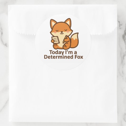 Today I’m a Determined Fox – Kawaii Sticker (Tasche)