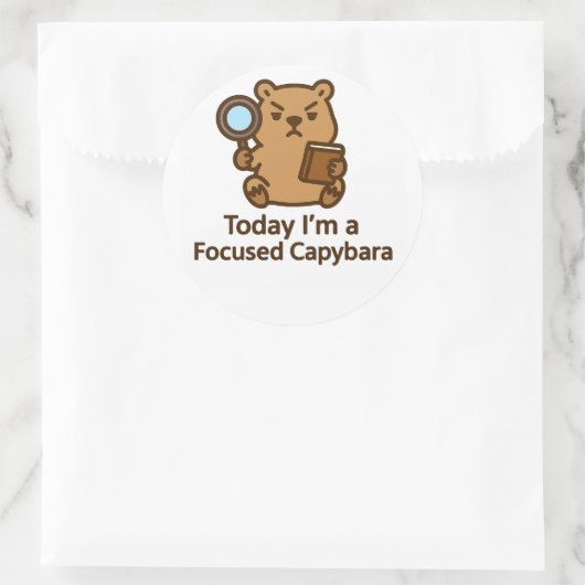 Today I’m a Focused Capybara – Kawaii Sticker (Tasche)