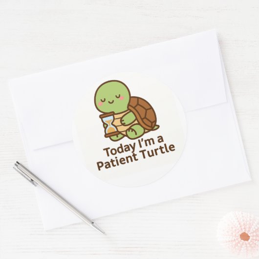Today I’m a Patient Turtle – Kawaii Sticker (Umschlag)