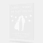 Today I Marry My Best Friend Personalized Wedding Acrylschild (Winkel)