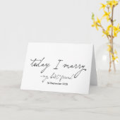 Today I Marry You Bride Groom Wedding Day Karte (Gelbe Blume)
