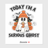 TODAY I'M A SERIOUS GHOST COFFEE PUMPKIN HALLOWEEN AUFKLEBER (Blatt)