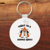 TODAY I'M A SERIOUS GHOST COFFEE PUMPKIN HALLOWEEN SCHLÜSSELANHÄNGER (Vorderseite)