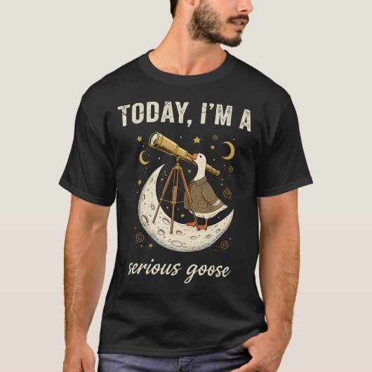 Today Im A Serious Goose Funny Astronomer T-Shirt (Vorderseite)