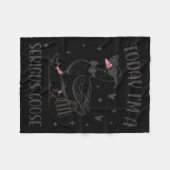 Today I'm A Serious Goose Funny Cowboy Goose Fleecedecke (Vorderseite (Horizontal))