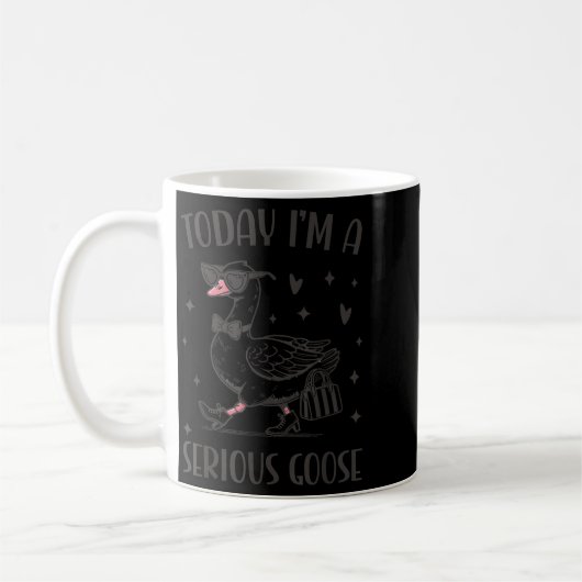 Today I'm A Serious Goose Funny Cowboy Goose Kaffeetasse (Links)