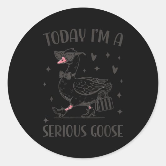 Today I'm A Serious Goose Funny Cowboy Goose Runder Aufkleber (Vorderseite)