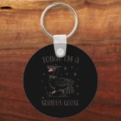 Today I'm A Serious Goose Funny Cowboy Goose  Schlüsselanhänger (Vorderseite)