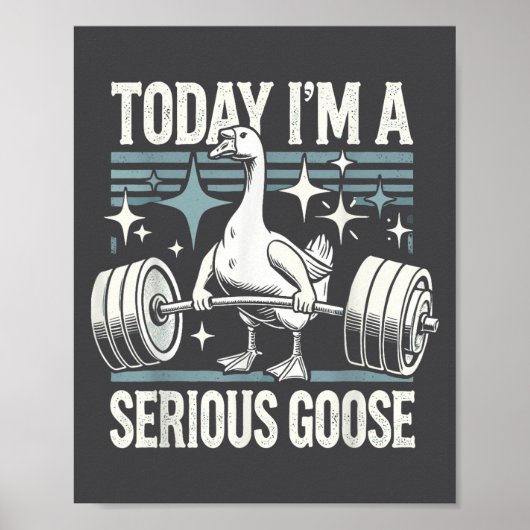 Today I'm A Serious Goose Funny Lifting Weights Gy Poster (Vorne)