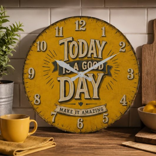 Today Is a Good Day Große Wanduhr