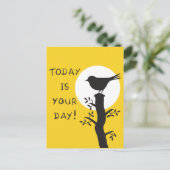Today is your day - inspirational hand drawn quote postkarte (Stehend Vorderseite)