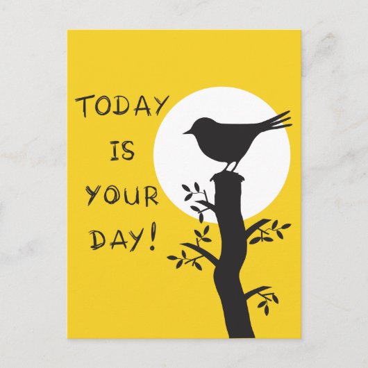 Today is your day - inspirational hand drawn quote postkarte (Vorderseite)