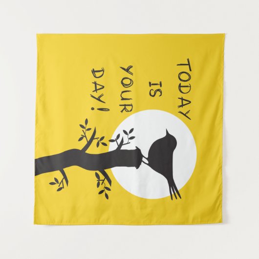 Today is your day - inspirational hand drawn quote wandteppich (Vorderseite (Horizontal))