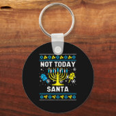 Today Santa Not Ugly Hanukkah Chanukah Jewish Wome Schlüsselanhänger (Vorderseite)