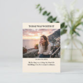 Today was Worth it Custom Photo Postcard Postkarte (Stehend Vorderseite)