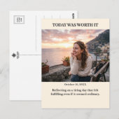 Today was Worth it Custom Photo Postcard Postkarte (Vorne/Hinten)