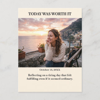 Today was Worth it Custom Photo Postcard Postkarte