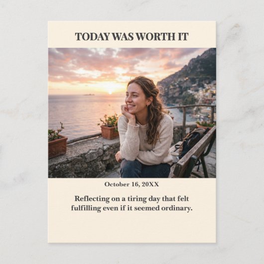 Today was Worth it Custom Photo Postcard Postkarte (Vorderseite)