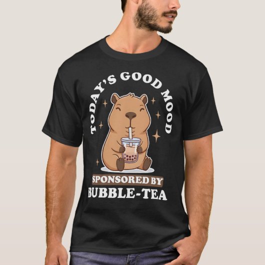 Today's Good Mood Bubble Tea Kawaii Capybara T-Shirt (Vorderseite)