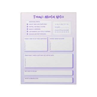 Today's Mental Notes Notepad  Notizblock