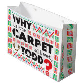 Todd Margo Carpet Funny Red Ugly Christmas Sweater Große Geschenktüte (Vorderseite Schrägansicht)