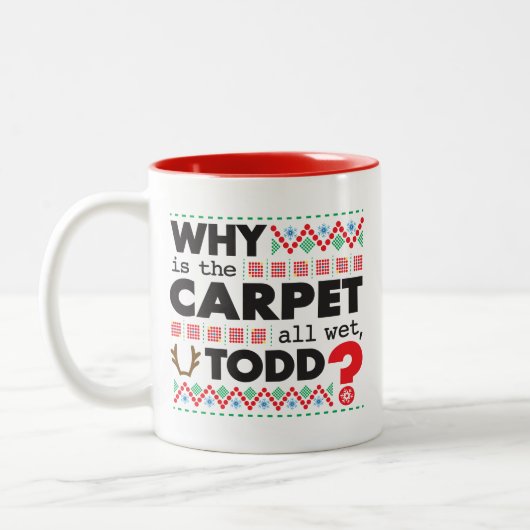 Todd Margo Carpet Funny Red Ugly Christmas Tasse (Links)