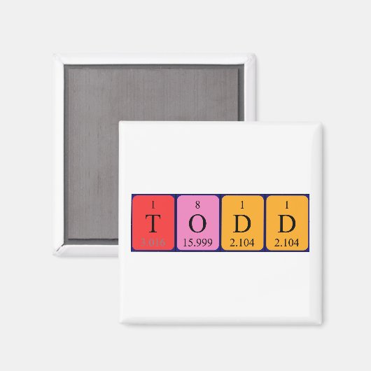 Todd Periodenname Magnet (Vorderseite/Rückseite)