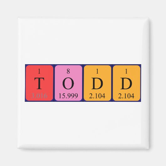 Todd Periodenname Magnet (Vorne)