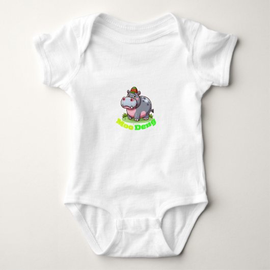 Toddle Bodysuit mit Moo Deng Baby Strampler (Vorderseite)