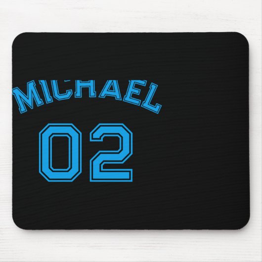 Toddler Boy Blue Name Jersey Number Srts Cotton To Mousepad (Vorne)