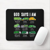 Toddler Boy God Says I Am Garbage Truck Jesus Brot Mousepad (Mit Mouse)