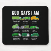 Toddler Boy God Says I Am Garbage Truck Jesus Brot Mousepad (Vorne)