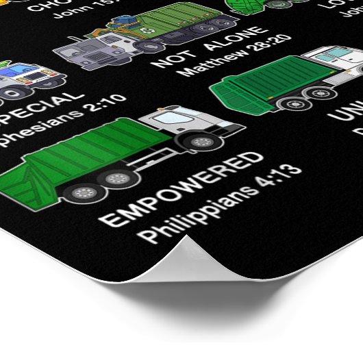 Toddler Boy God Says I Am Garbage Truck Jesus Brot Poster (Ecke)