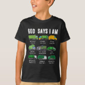 Toddler Boy God Says I Am Garbage Truck Jesus Brot T-Shirt (Vorderseite)