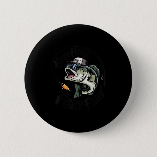 Toddler Boy Here-fishy Funny Fishing Buddy B Fishe Button (Vorderseite)