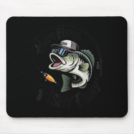 Toddler Boy Here-fishy Funny Fishing Buddy B Fishe Mousepad (Vorne)
