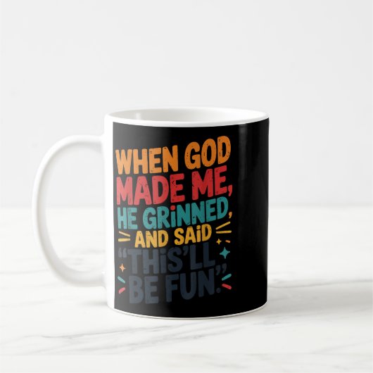 Toddler Boy When God Made Me He Grinned Said Funny Kaffeetasse (Links)