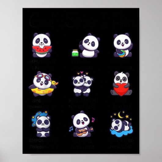 Toddler Boys Girl God Says Am Cute Panda Kid Chris Poster (Vorne)
