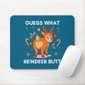 Toddler Christmas Ugly Sweater Guess What Reindeer Mousepad (Mit Mouse)